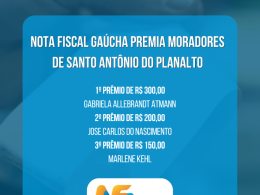 Nota Fiscal Gaúcha premia moradores de Santo Antônio do Planalto