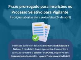 Oportunidade: prazo prorrogado para inscrições no processo seletivo para vigilante