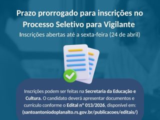 Oportunidade: prazo prorrogado para inscrições no processo seletivo para vigilante