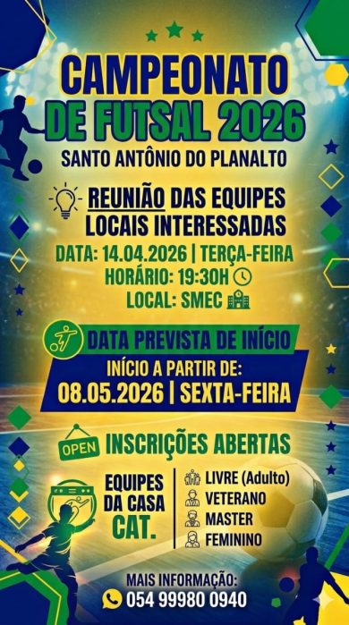 Conselho Municipal de Desporto convoca reunião para início do Campeonato Municipal 2026