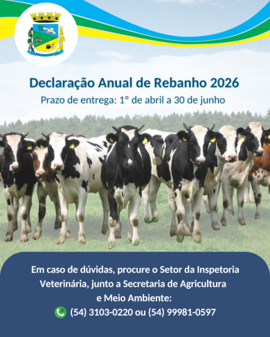 Declaração Anual de Rebanho 2026 já começou!
