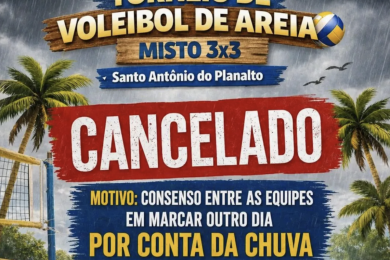 Torneio de Voleibol de Areia Misto 3×3 é cancelado