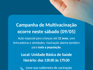 Campanha de Multivacinação ocorre neste sábado (09) em Santo Antônio do Planalto