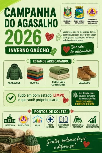 Campanha do Agasalho 2026 mobiliza comunidade em Santo Antônio do Planalto