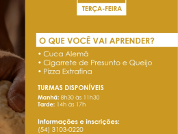 Curso de Gastronomia abre inscrições em Santo Antônio do Planalto