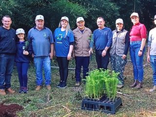 Alunos da EMEF São Paulo participam de plantio de araucárias em Santo Antônio do Planalto