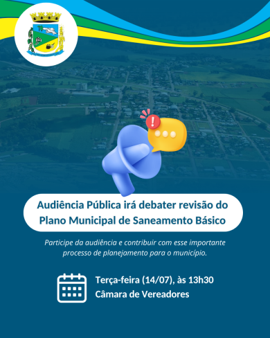Audiência Pública irá debater revisão do Plano Municipal de Saneamento Básico