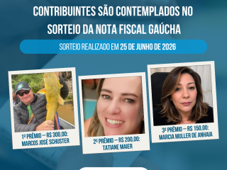 Contribuintes de Santo Antônio do Planalto são contemplados no sorteio da Nota Fiscal Gaúcha