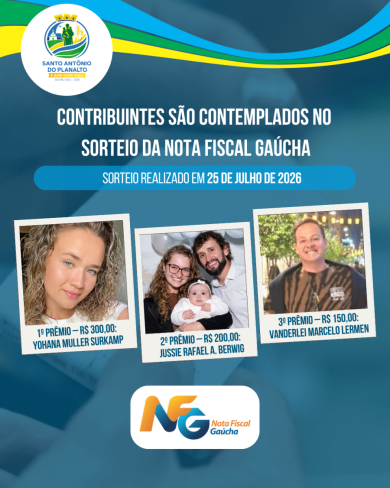 Contribuintes são contemplados no sorteio da Nota Fiscal Gaúcha
