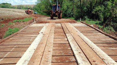 Construção da nova ponte na divisa de Santo Antônio do Planalto com Ernestina é concluída e tráfego já está liberado