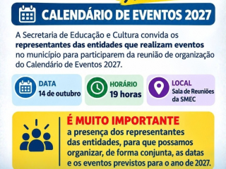 Convite: Reunião para organização do Calendário de Eventos 2027