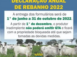 Atenção para data da declaração anual de rebanho 2022